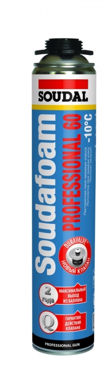 Пистолетная пена Soudal Professional 60 зимняя, 750 мл